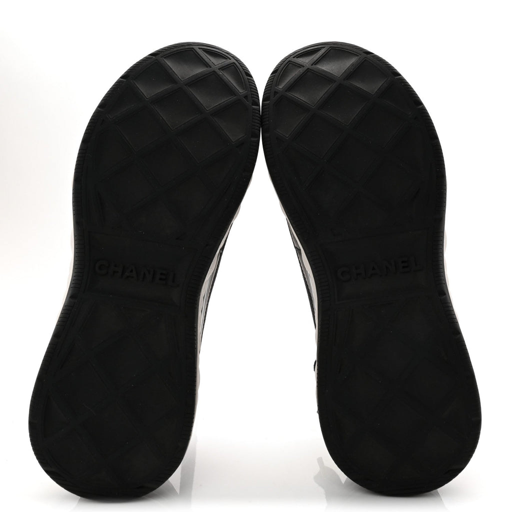 Velvet Calfskin Mixed Fibers CC Sneakers 36.5 Black