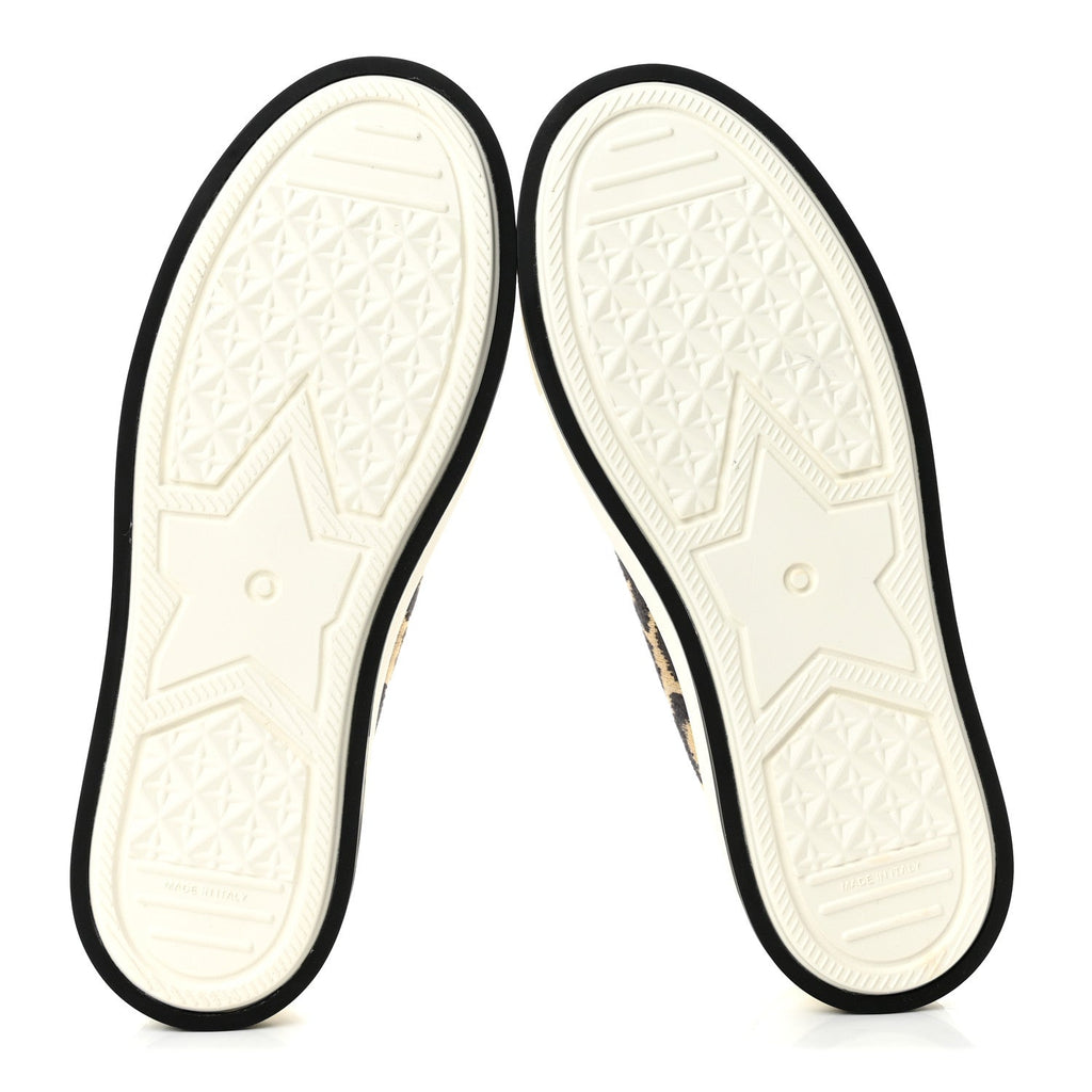 Cotton Mizza Embroidered Walk'N'Dior Low Top Sneakers 39 Beige