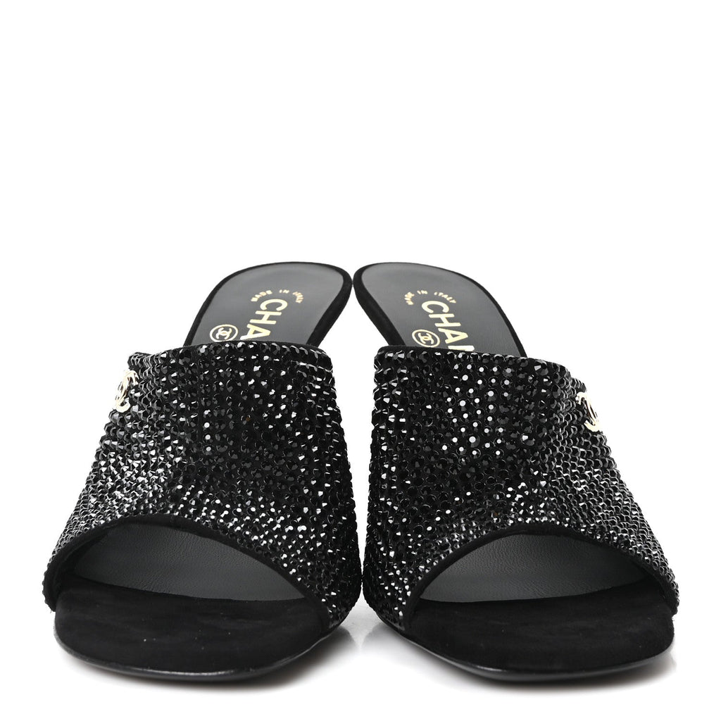 Crystal Strass CC Mules Sandals 36.5 Black