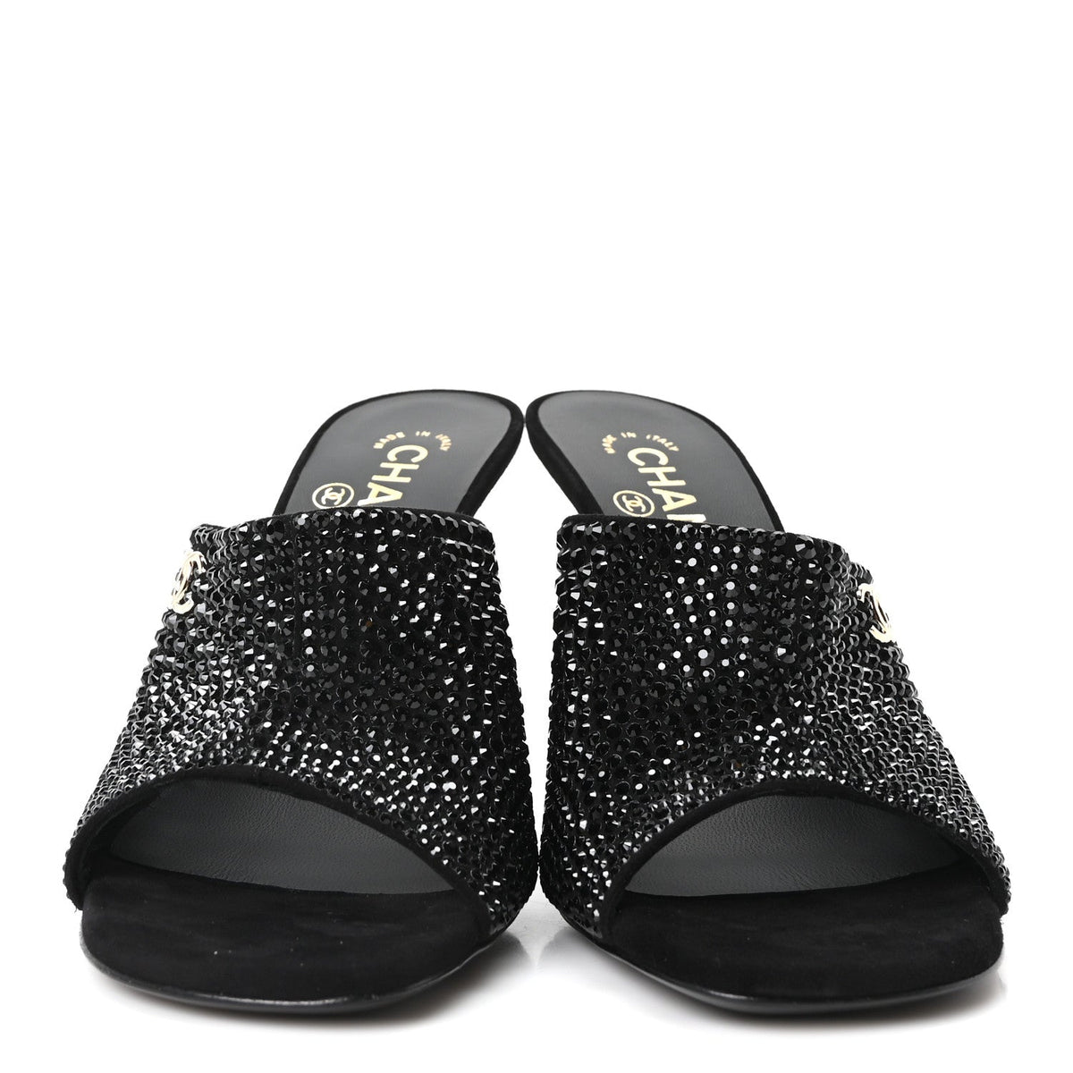 Crystal Strass CC Mules Sandals 36.5 Black