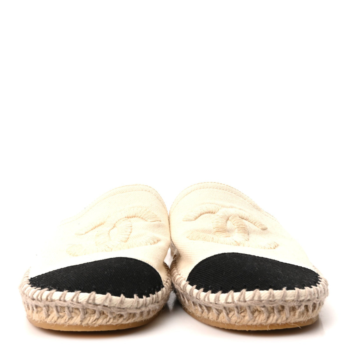 Denim CC Espadrille Mules 40  White Black