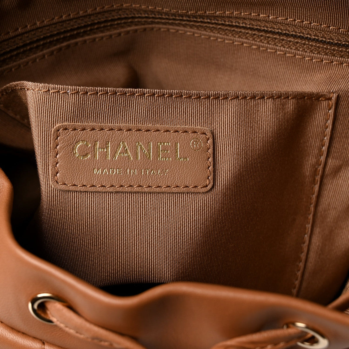 Lambskin Quilted Small Urban Spirit Backpack Brown