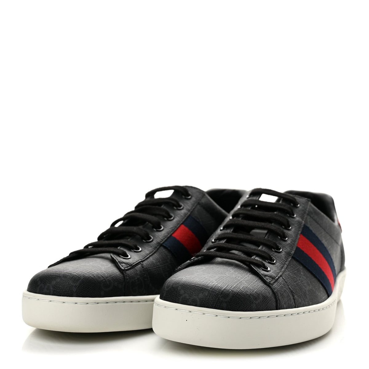 GG Supreme Monogram Ayers Web Mens New Ace Sneakers 10 Black