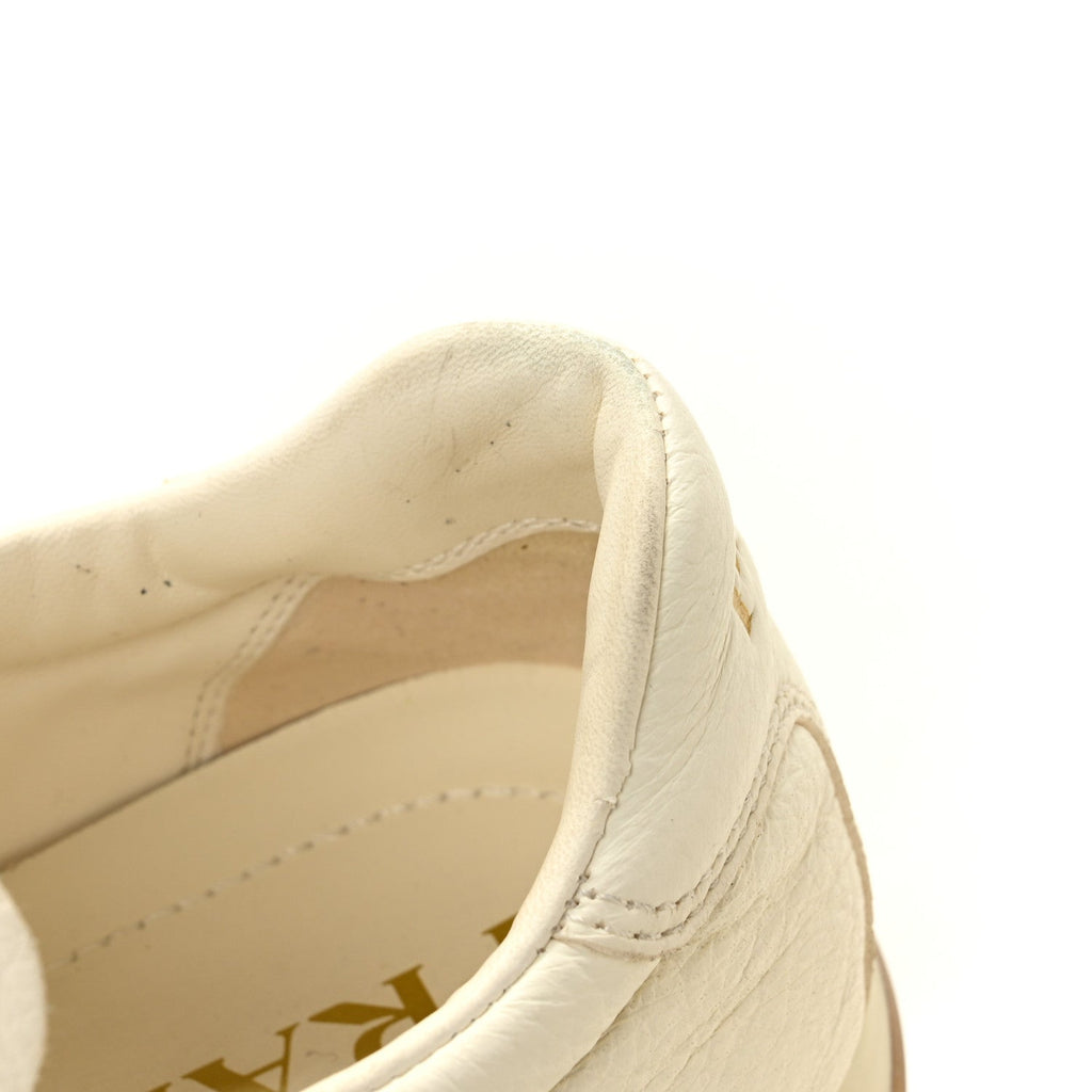 Calfskin Metal Triangle Logo Womens Sneakers 40 Neutral