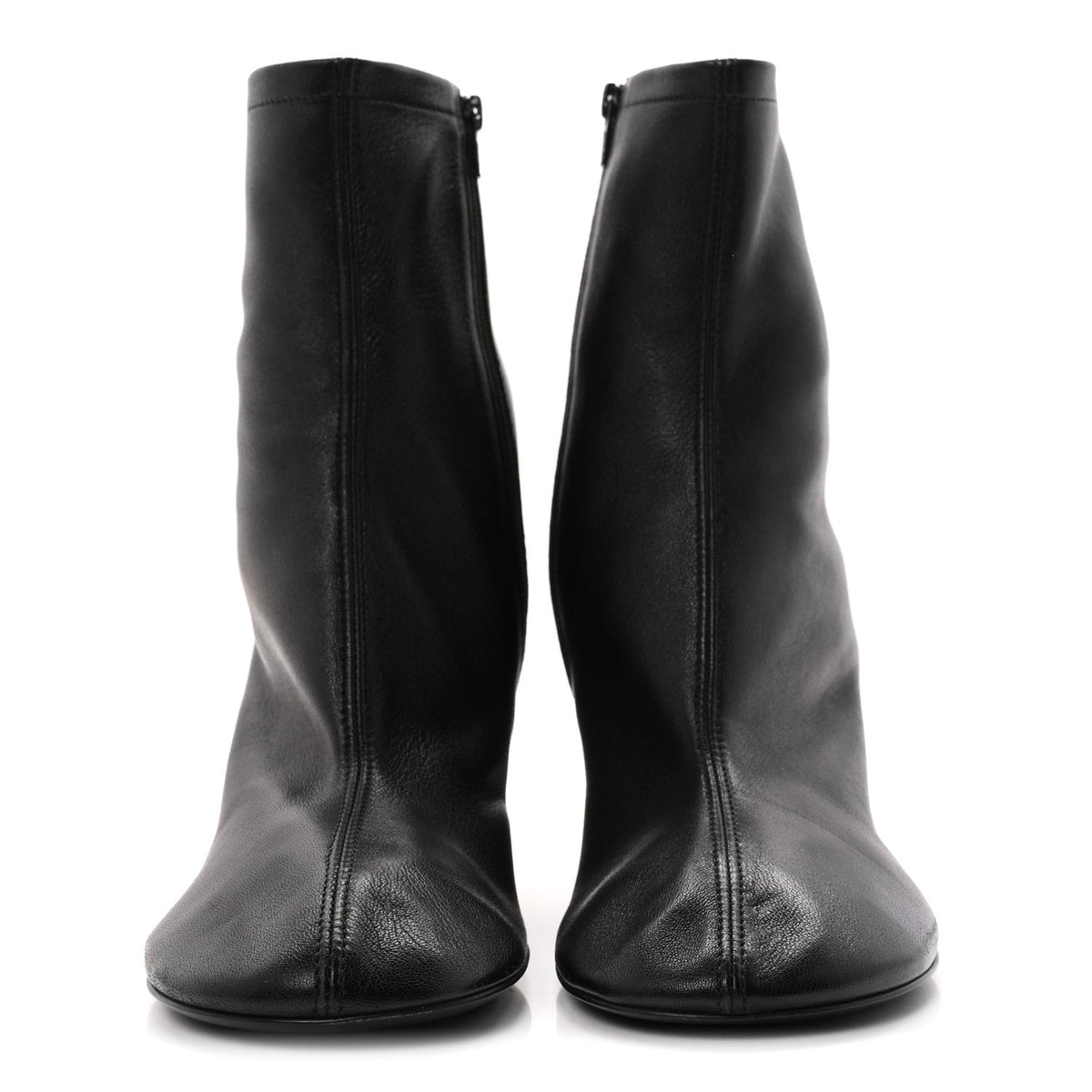 Shiny Soft Sheepskin Glove 80mm Ankle Boots 37.5 Black