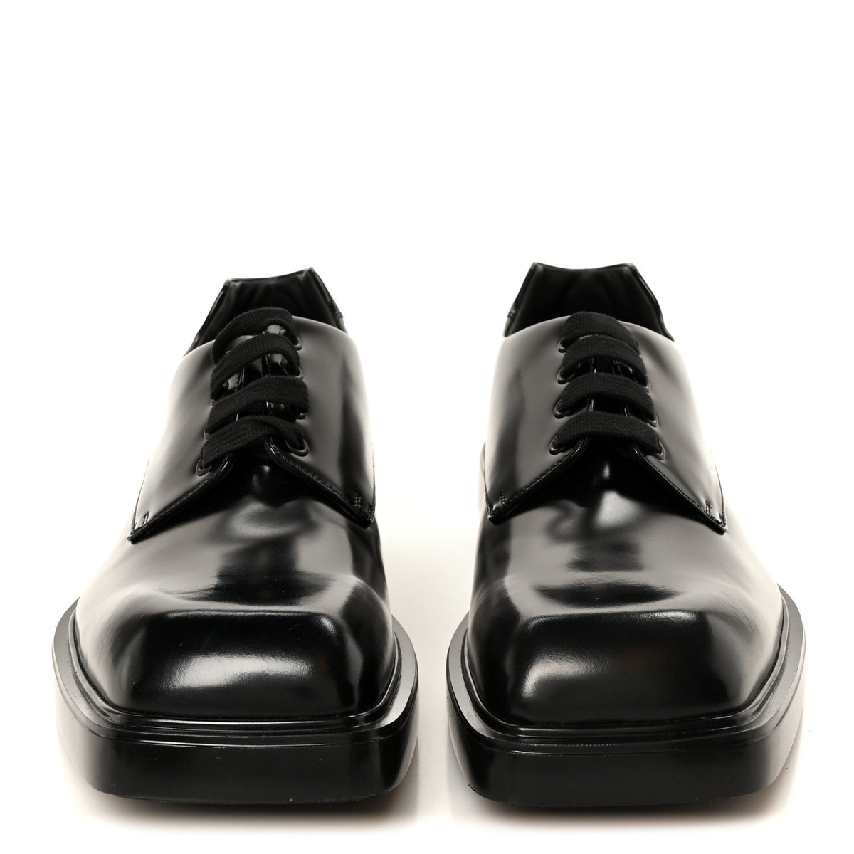 Spazzolato Square Toe Lace Up Derby 9 Black