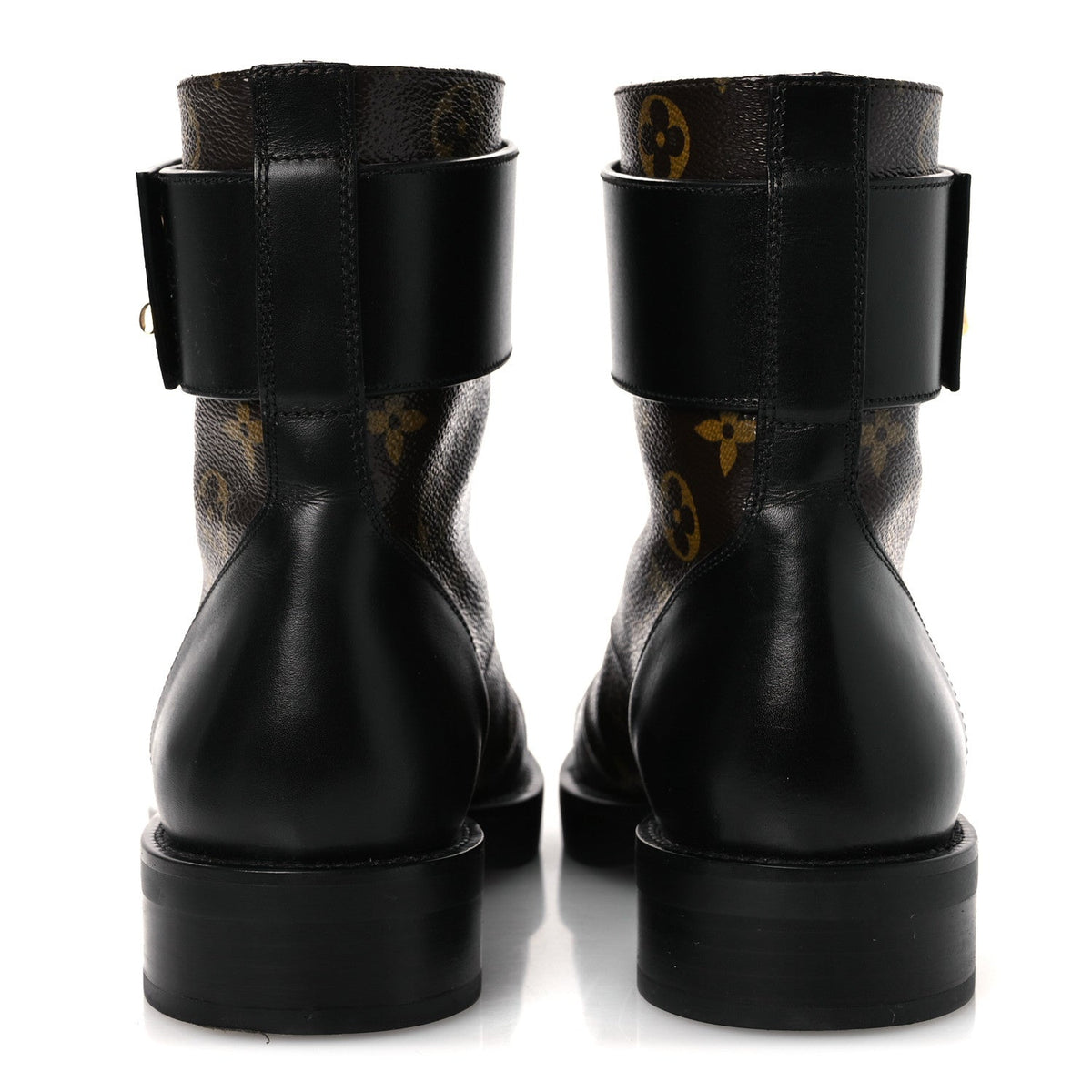 Calfskin Monogram Wonderland Flat Ranger Boots 37.5 Black