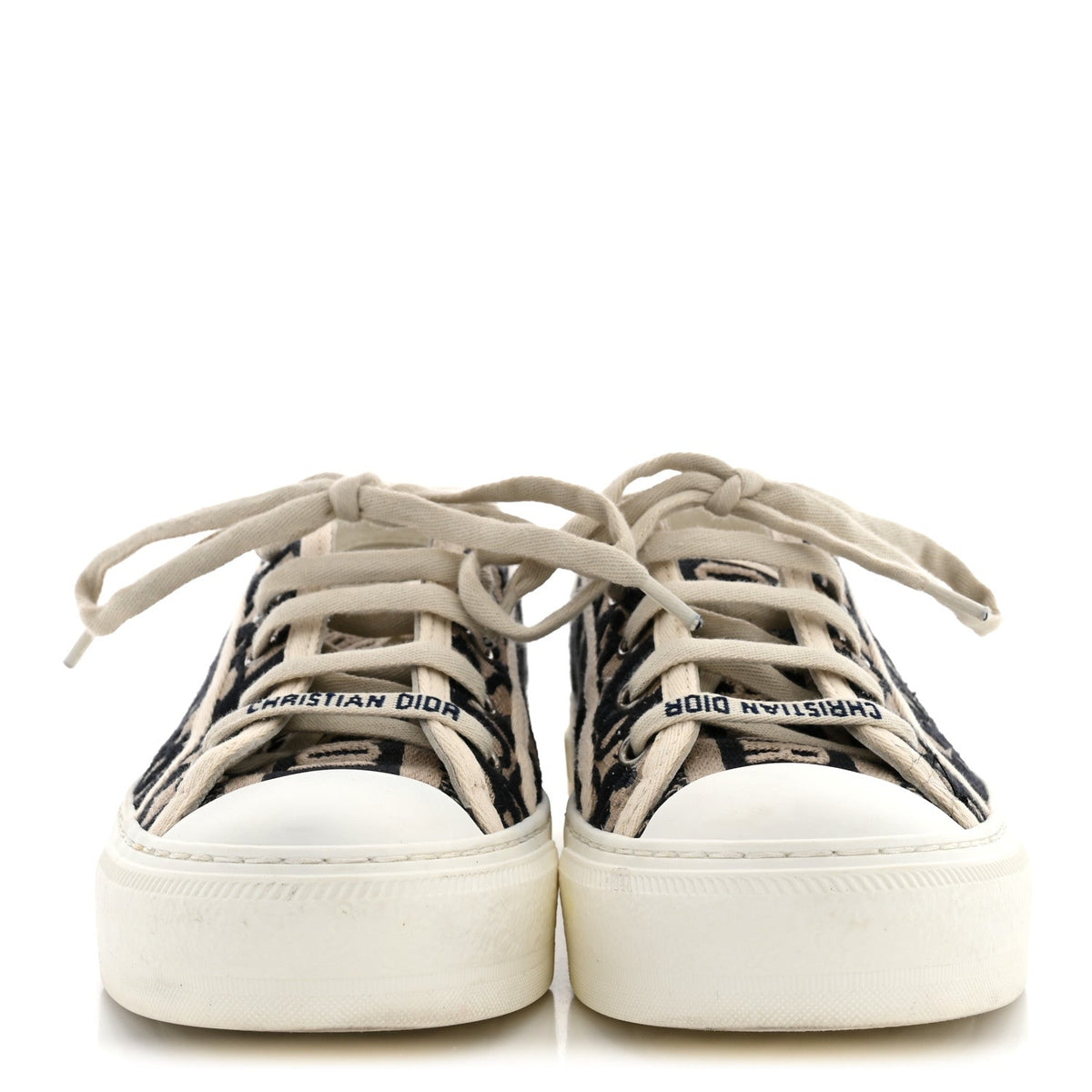 Canvas Oblique Walk'N'Dior Low Top Sneakers 36 Deep Blue