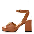 Quentin Granada Kid Horsebit 25/60mm Platform Sandals 40.5 Harness Brown