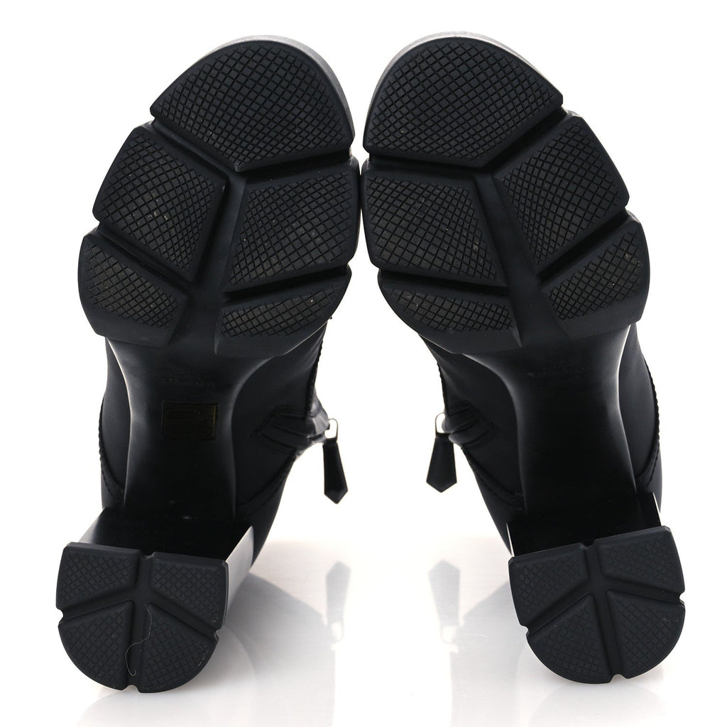 Spazzolato Re-Nylon Metal Triangle Logo 110mm Ankle Boots 36.5 Black