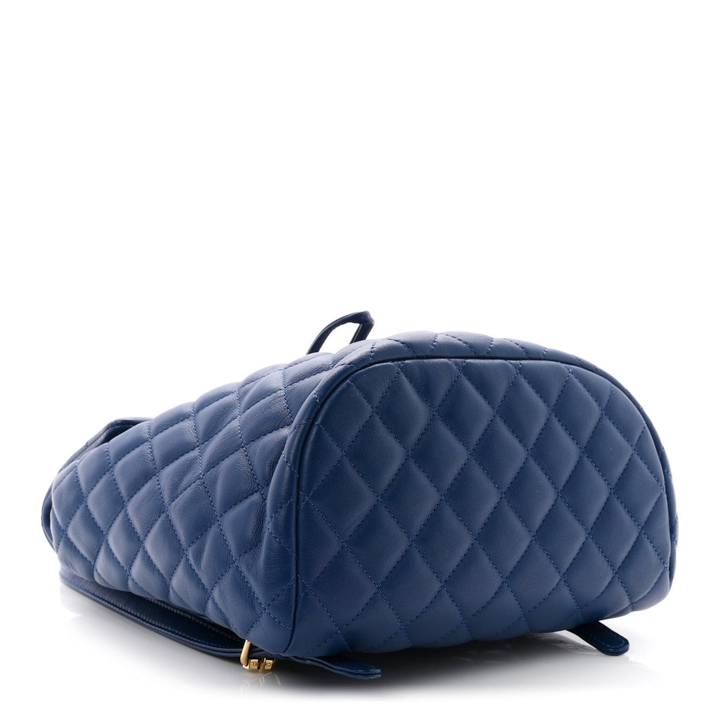 Lambskin Quilted Small Urban Spirit Backpack Blue