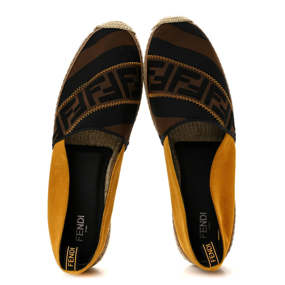 Canvas Suede Zucca FF Pequin Mens Espadrilles 10 Maya Black