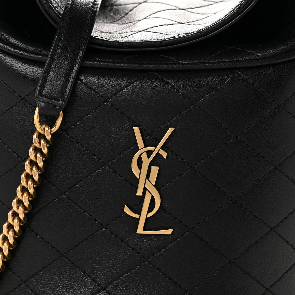 Lambskin Gabby Mini Bucket Bag Black