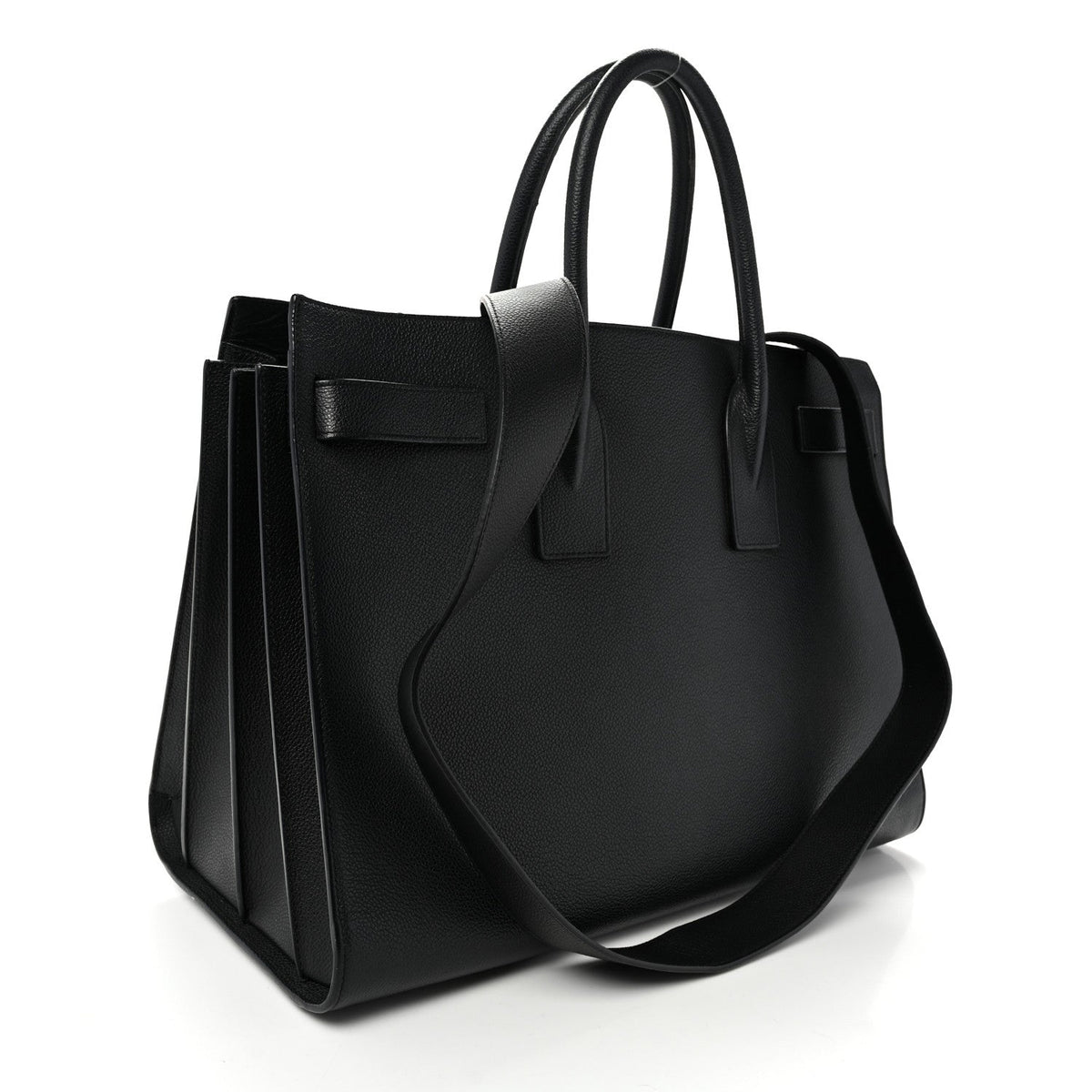 Grained Calfskin Large Sac De Jour Carryall Black