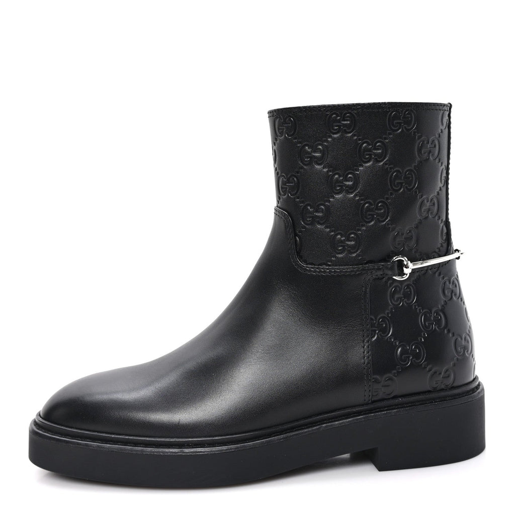 Guccissima Real Betis Glamour Womens Horsebit Ankle Boots 36.5 Black