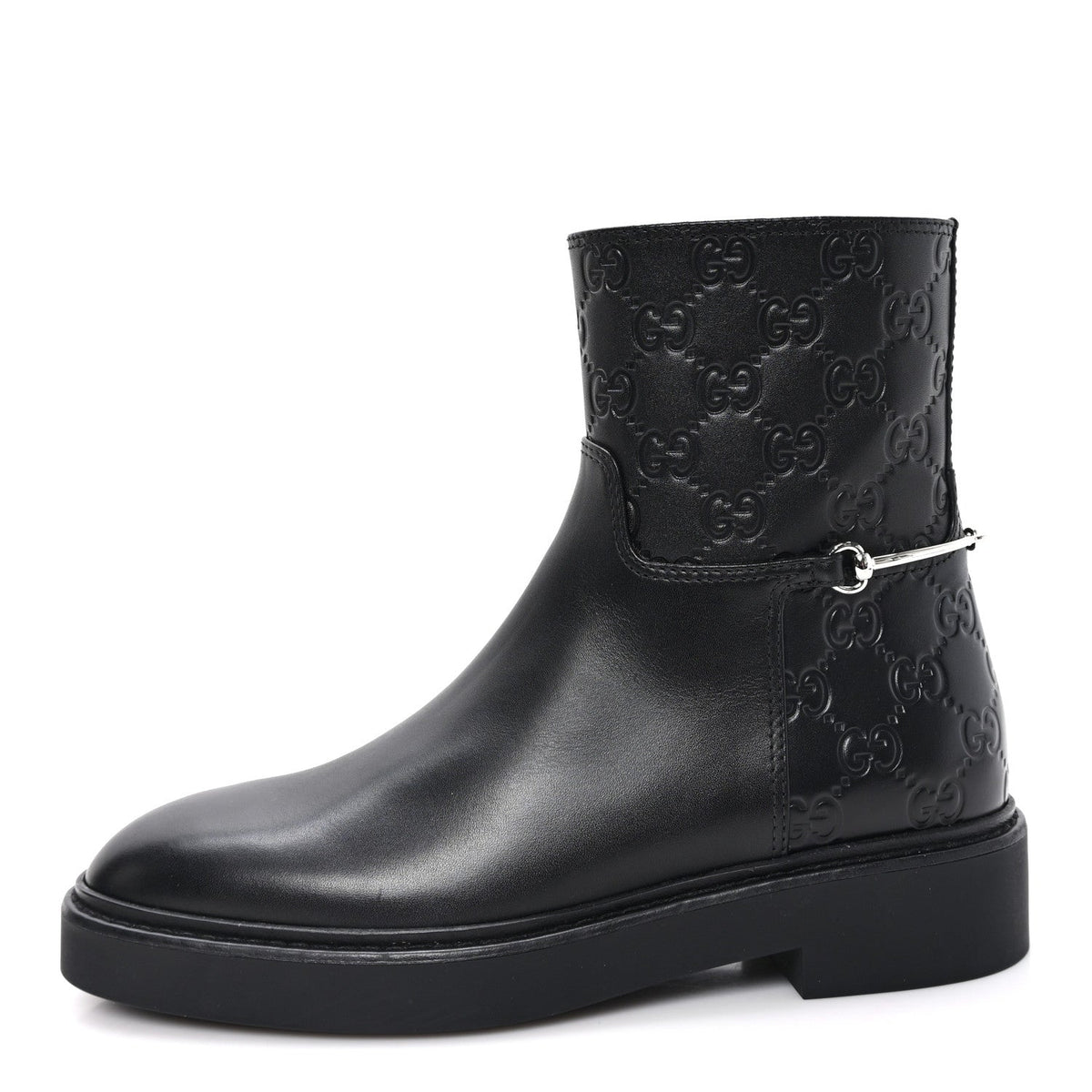 Guccissima Real Betis Glamour Womens Horsebit Ankle Boots 36.5 Black