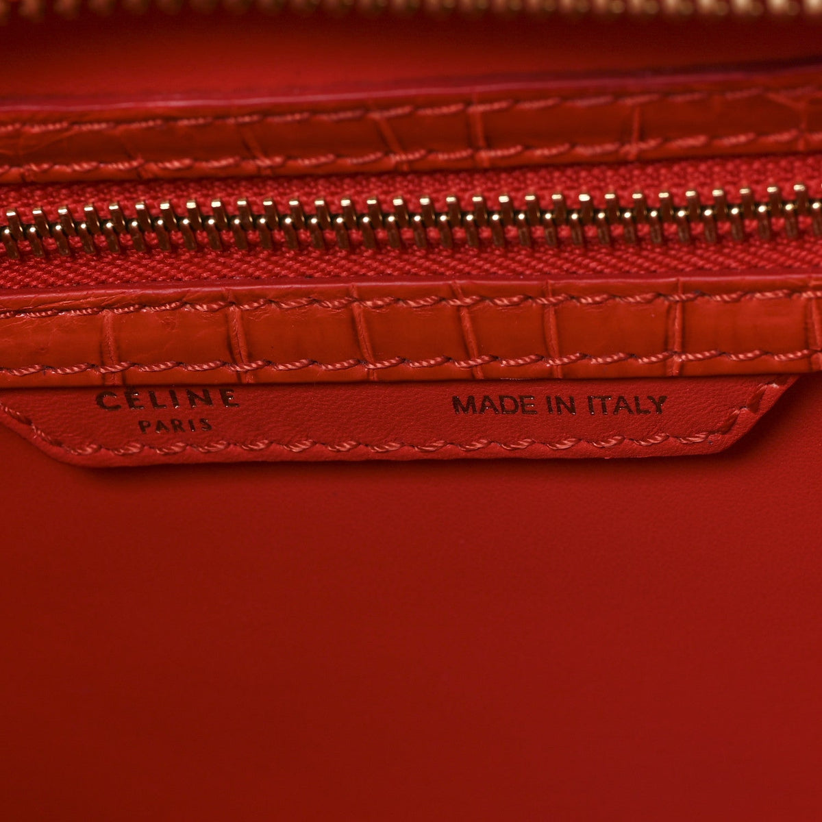 Crocodile Mini Luggage Vermillion