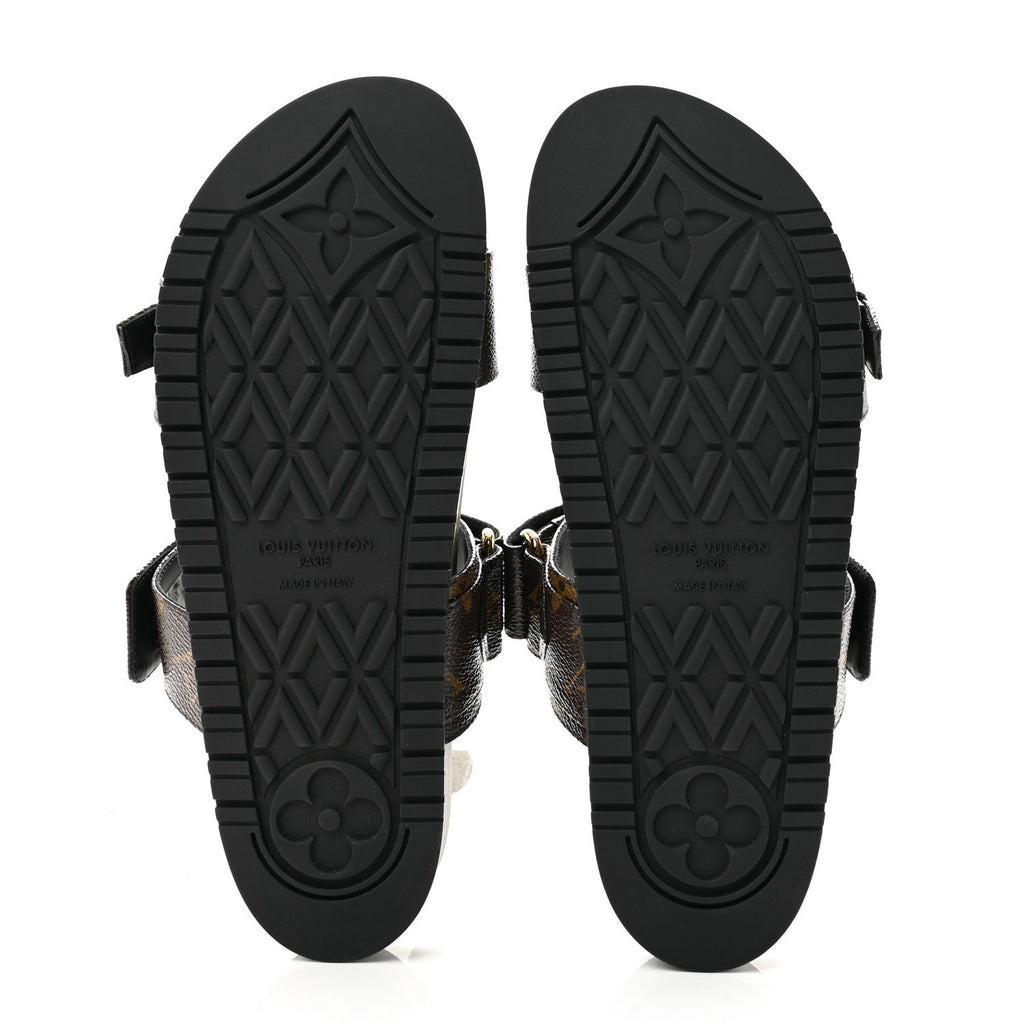 Monogram Bom Dia Mule Sandals 38.5 Black
