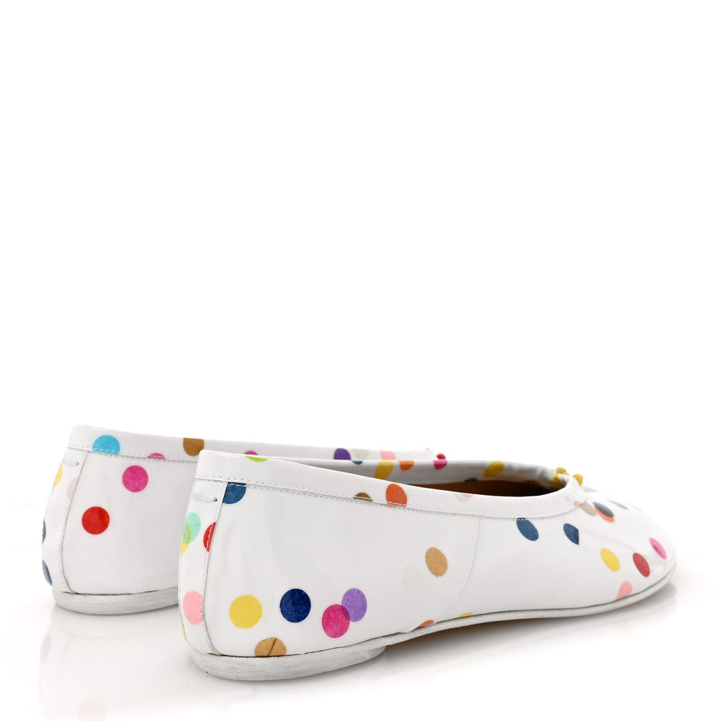 Coated Canvas Confetti Printed Tabi New Ballerina Flats 39 White Multicolor
