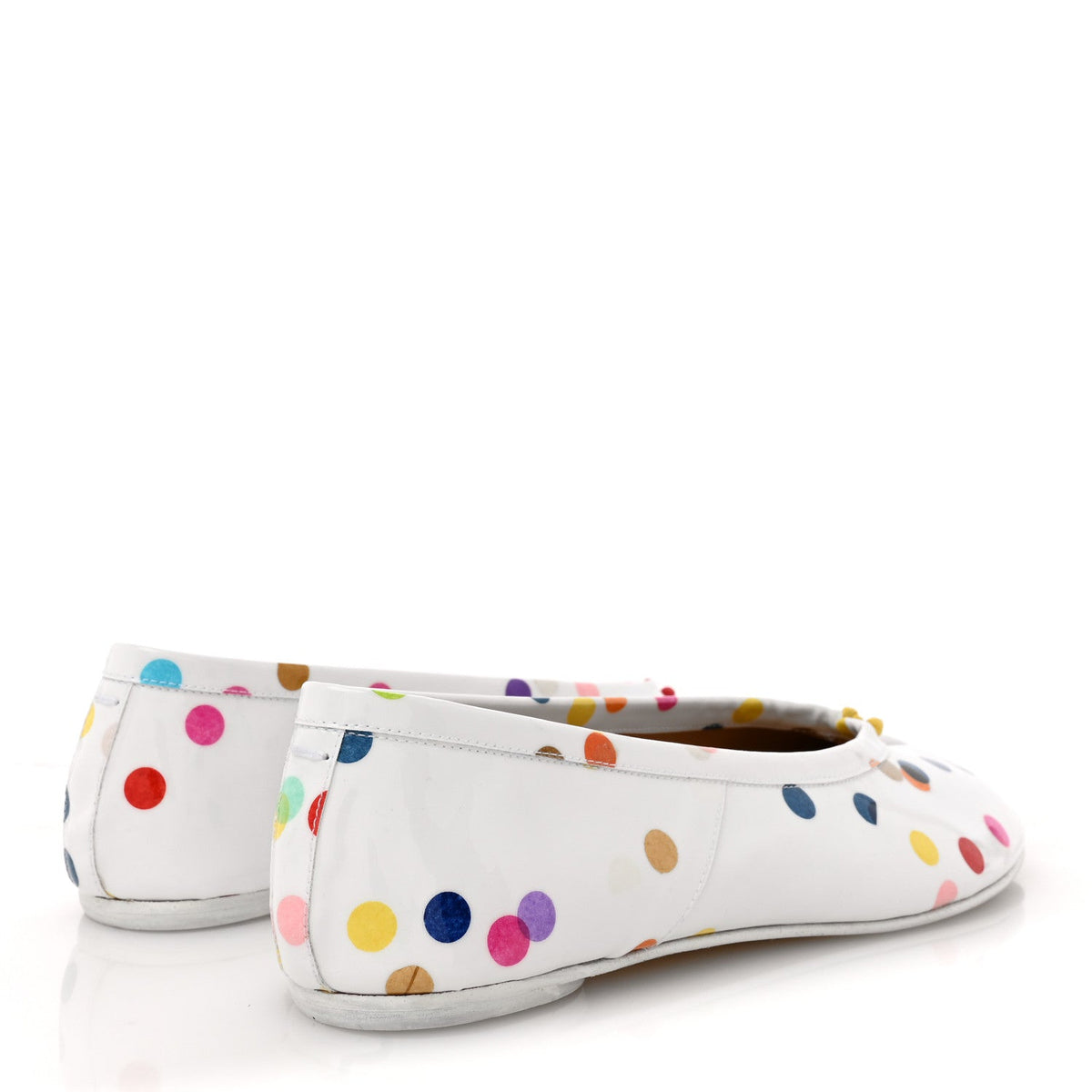 Coated Canvas Confetti Printed Tabi New Ballerina Flats 39 White Multicolor