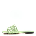 Metallic Nappa Reflection Matelasse Padded Flat Sandals 36 Pistachio