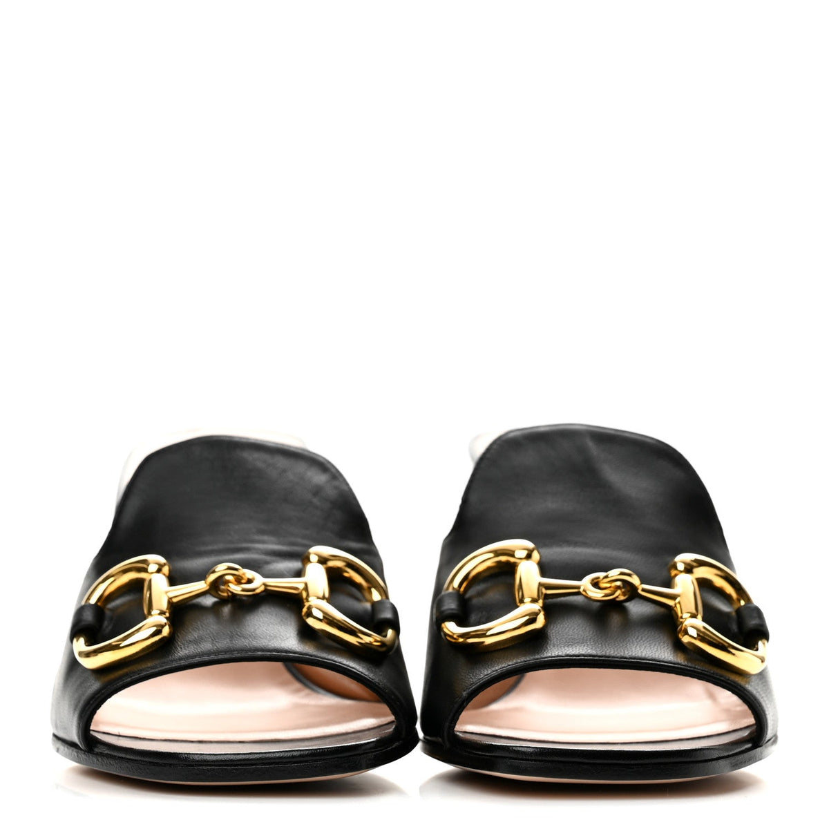 Nappa Horsebit 75mm Slide Sandals 36 Black