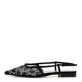 Tela Retino Kid Scamosciato Crystal GG Monogram Square Demi Ballet Flats 37.5 Black