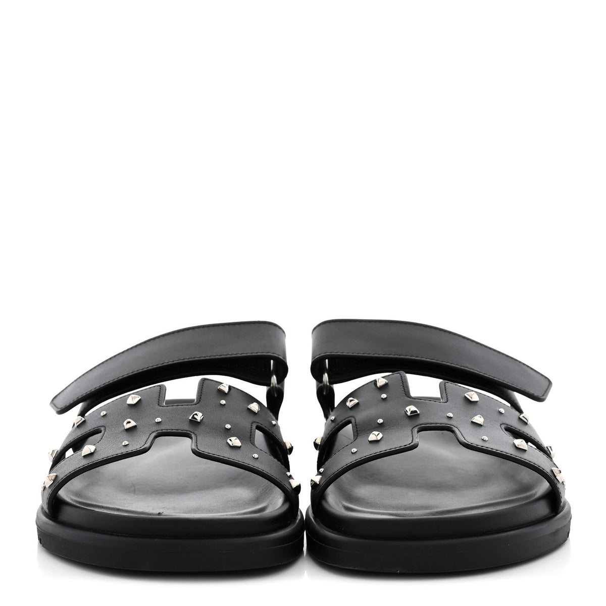 Calfskin Medor Studded Womens Chypre Sandals 37.5 Black