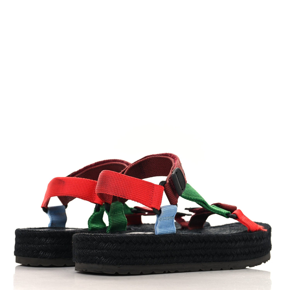 Raffia Paula's Ibiza Strappy Espadrille Sandals 40 Black Multicolor