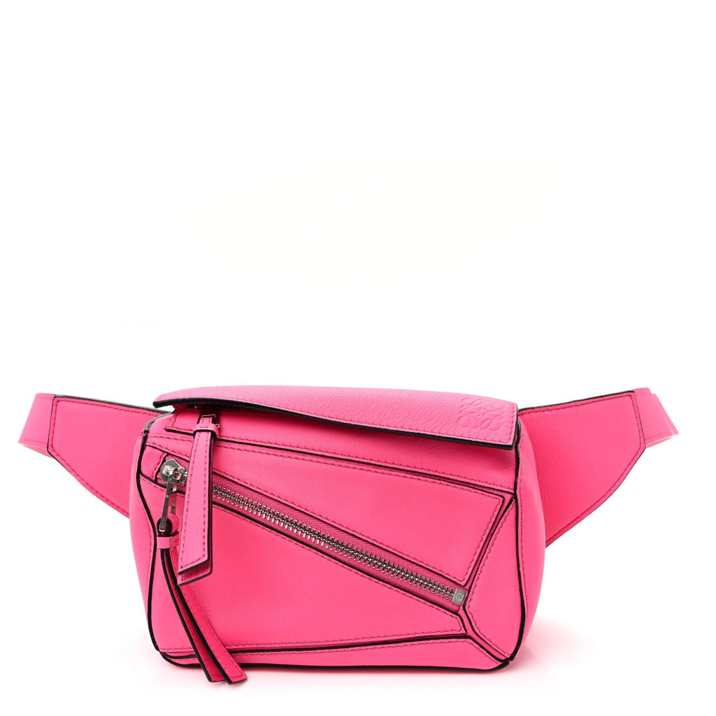 Calfskin Mini Puzzle Bumbag Neon Pink