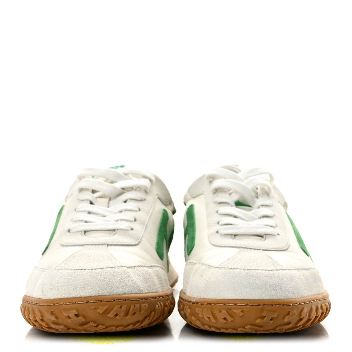 Nappa Suede Goatskin Jet Sneakers 42 White Vert Jungle
