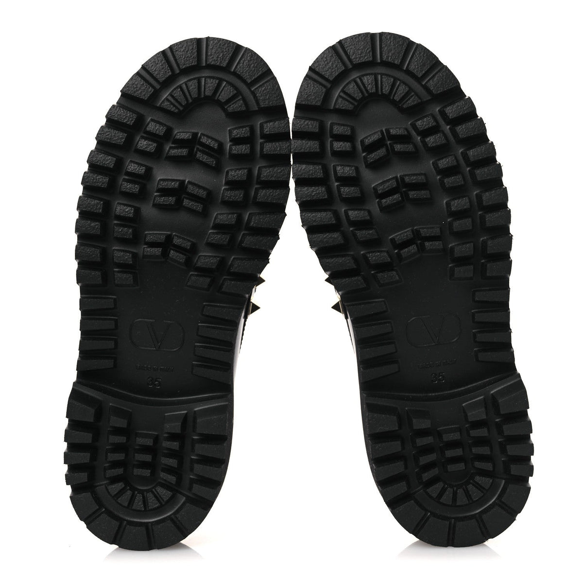 Calfskin Rockstud Loafers 35 Black