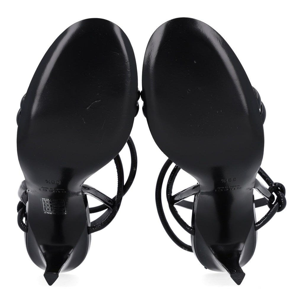 Patent Lambskin Walma 105 Sandals 39.5 Black