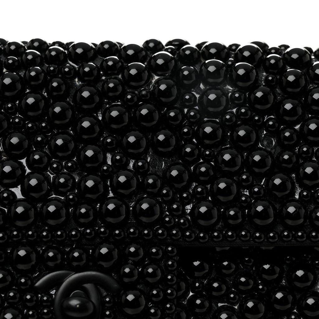 Pearl Beaded East West Flap Black So Black