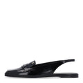 Shiny Calfskin Slingback Loafers 38 Black