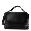 Calfskin Intrecciato Medium Andiamo Messenger Bag Black