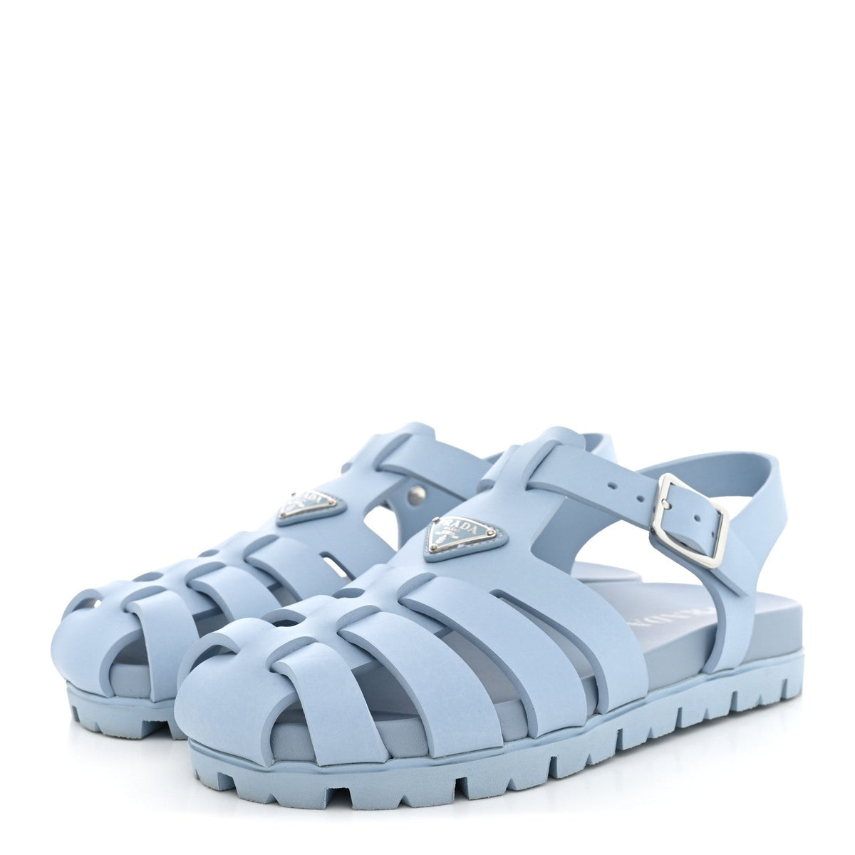 Foam Rubber Metal Triangle Logo Cage Sandals 40 Cielo