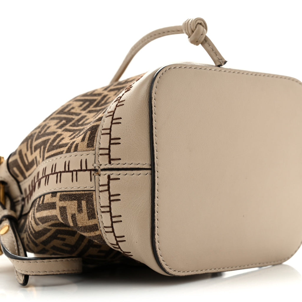 Suede Vitello Grace F is Fendi Micro FF Mini Mon Tresor Bucket Bag Nude Spring Maya