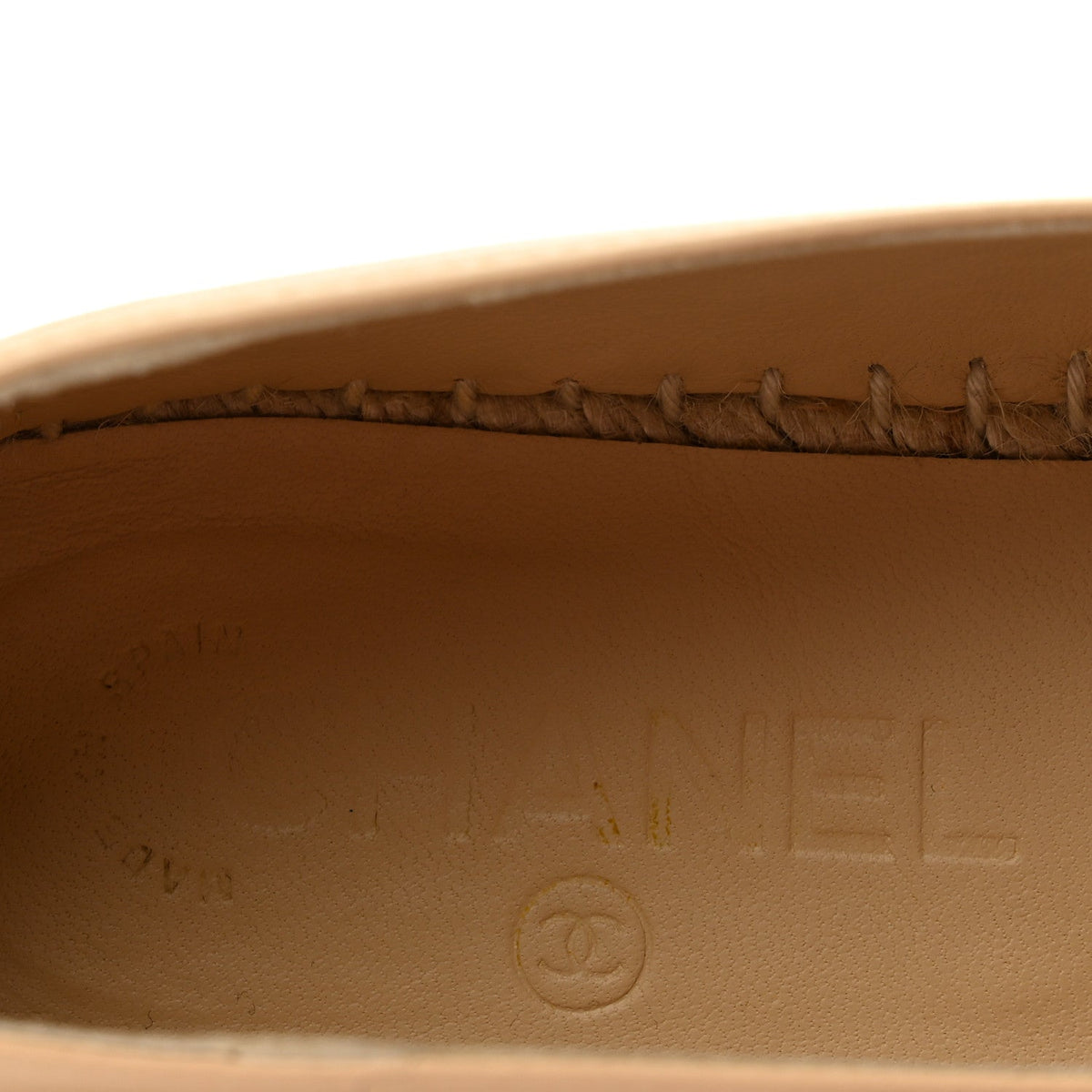 Lambskin CC Espadrilles 36 Beige Black