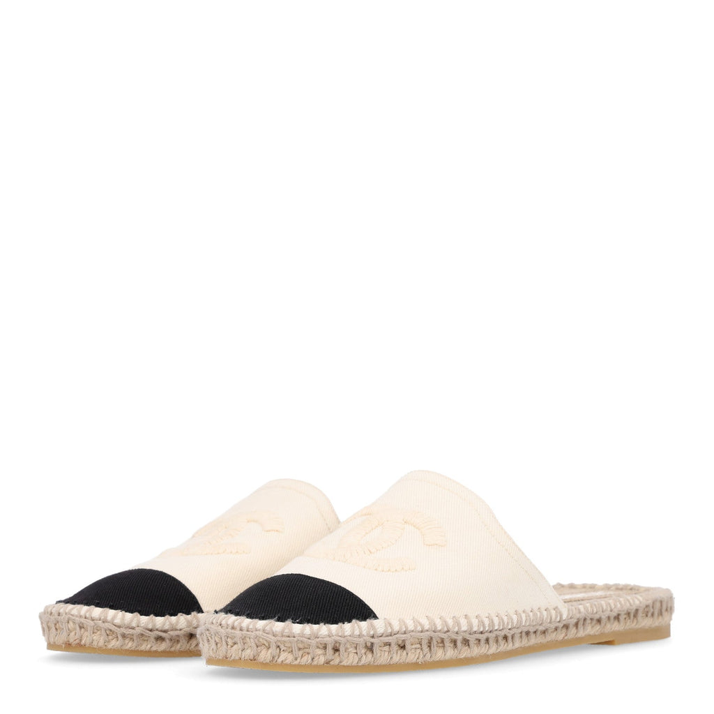 Denim CC Espadrille Mules 41 White Black