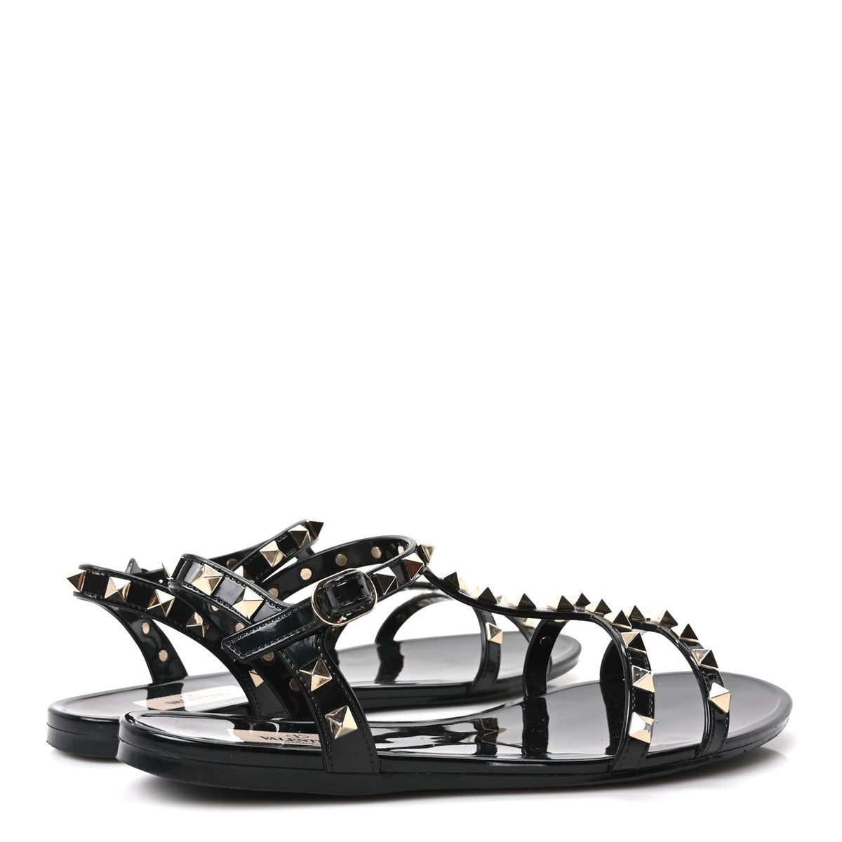 PVC Jelly Rockstud Caged Sandals 38 Black
