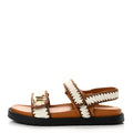 Cotton Crochet LV Sunset Comfort Flat Sandals 40 Cacao Brown