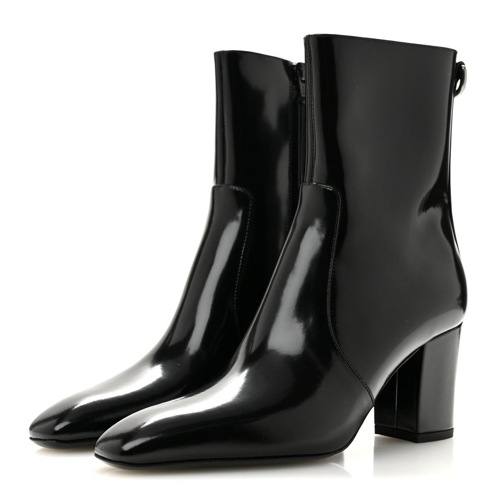 Vitello Marilyn Betty 70 Ankle Zip Boots 35 Black