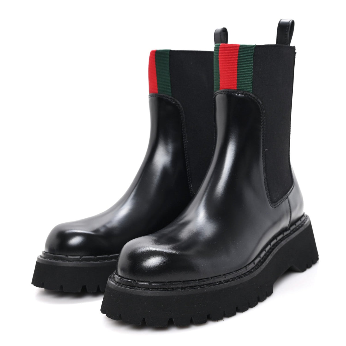 Magnum Calfskin Web Chelsea Ankle Boots 38.5 Black