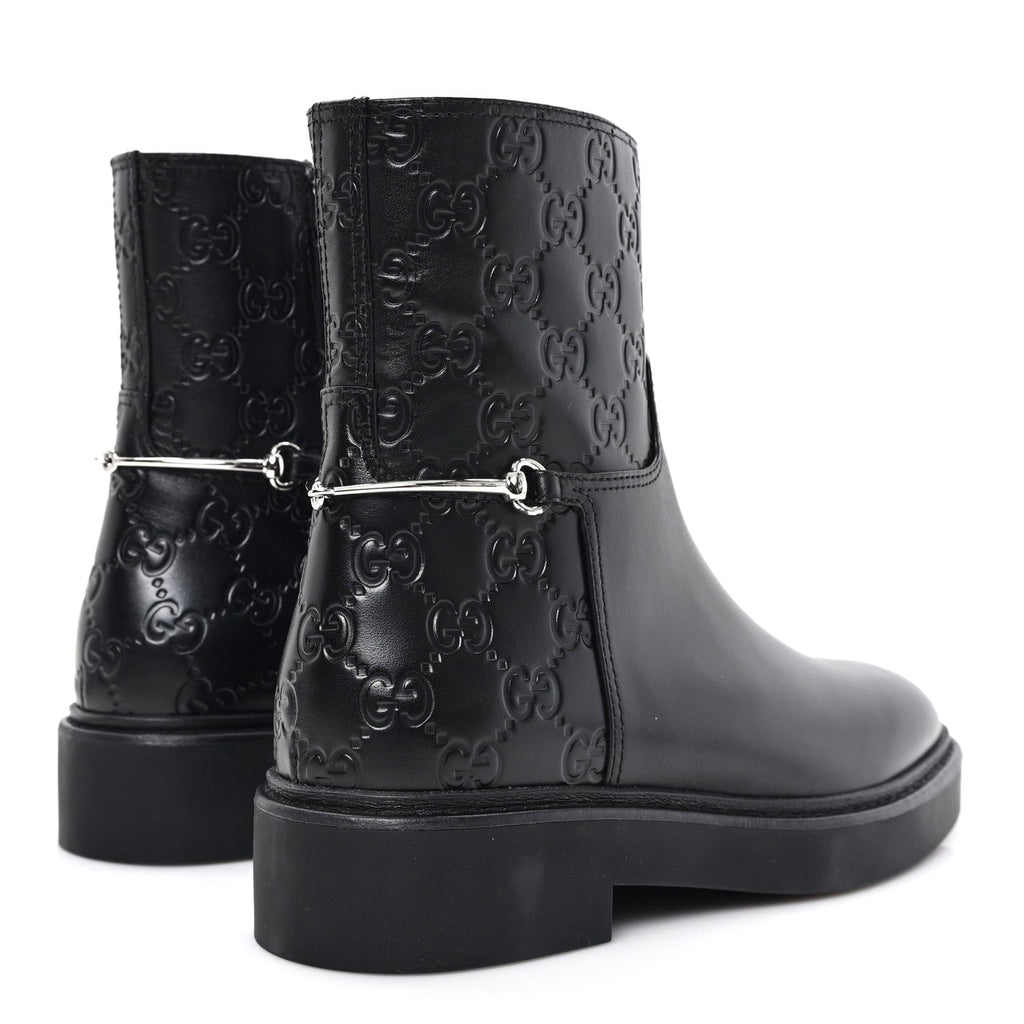 Guccissima Real Betis Glamour Womens Horsebit Ankle Boots 36.5 Black