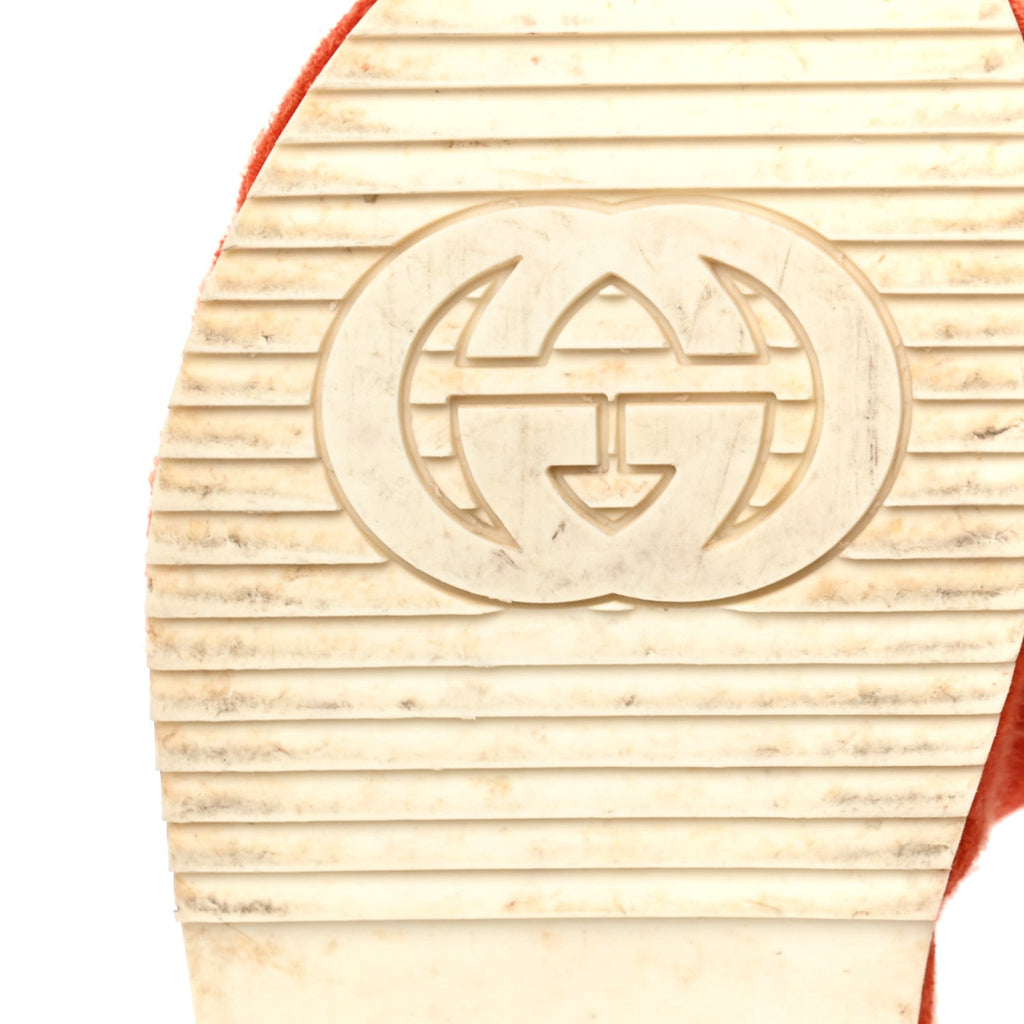 Terry Cloth GG Monogram Angelina Platform 55mm Slide Sandals 36 Deep Orange