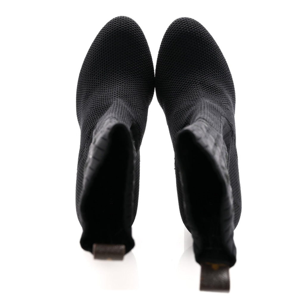 Monogram Stretch Fabric Silhouette Ankle Boots 38 Black