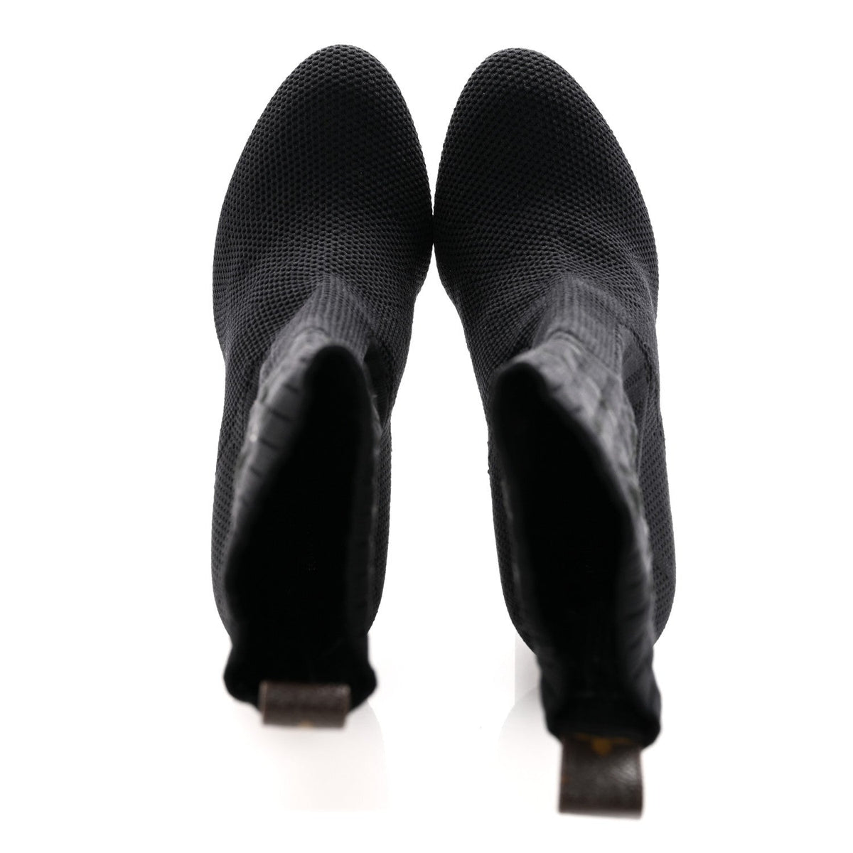 Monogram Stretch Fabric Silhouette Ankle Boots 38 Black