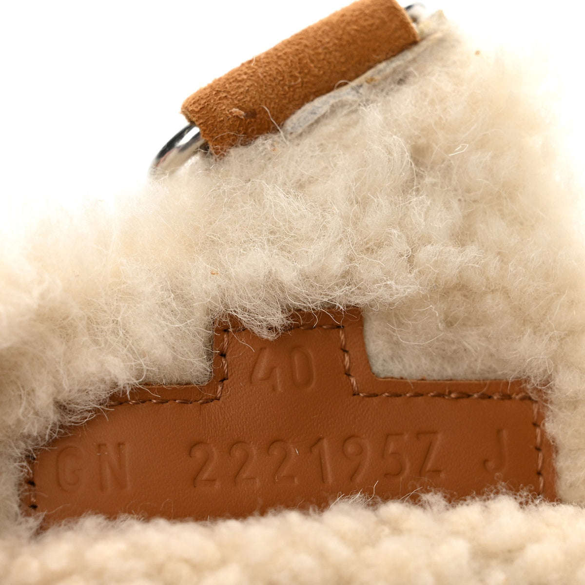 Suede Goatskin Woolskin Womens Chypre Sandals 40 Brun Fume Ecru