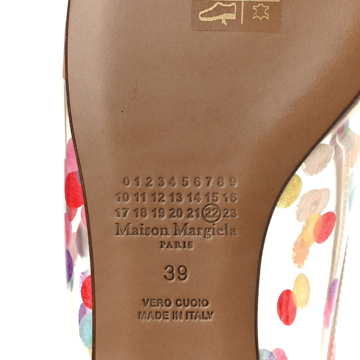 PVC Confetti Printed Tabi Ballerina Flats 39 Multicolor